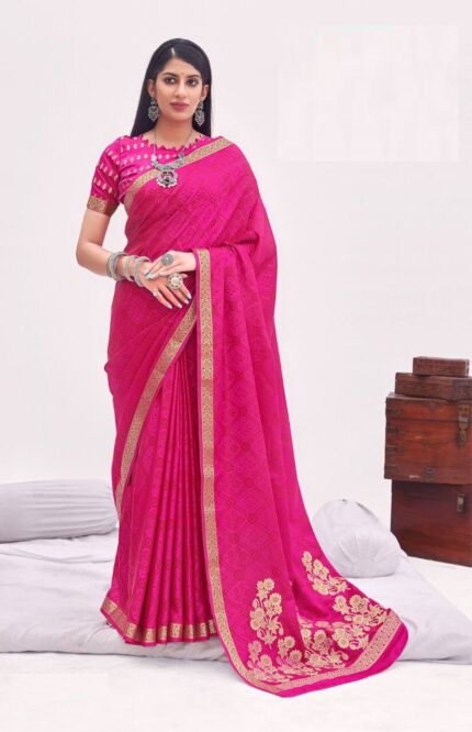 Pink Soft Banarasi Silk Saree